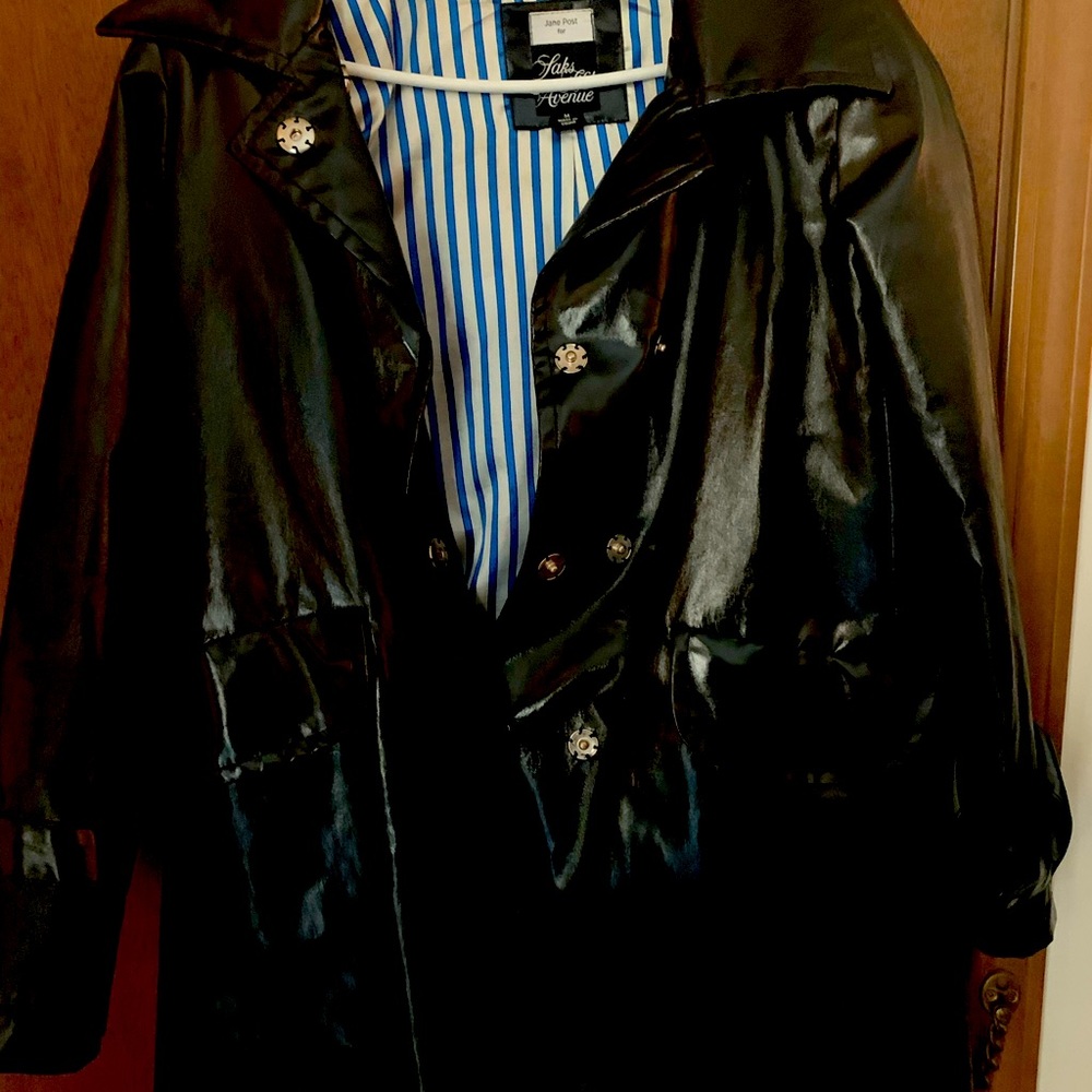 Black jacket with striped lining